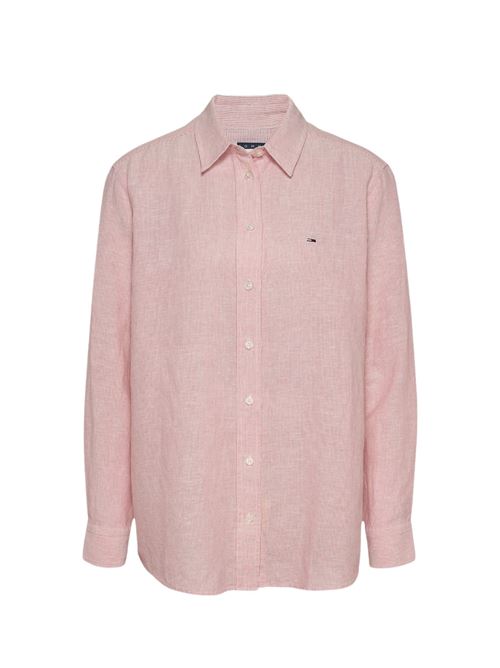 Camicia donna rosa salmone misto lino Tommy Jeans | DW0DW20292TH3